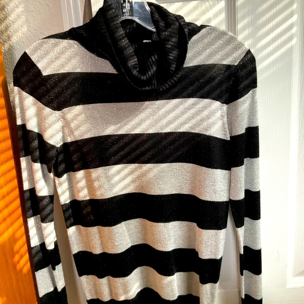 Black and Silver Metallic Sweater